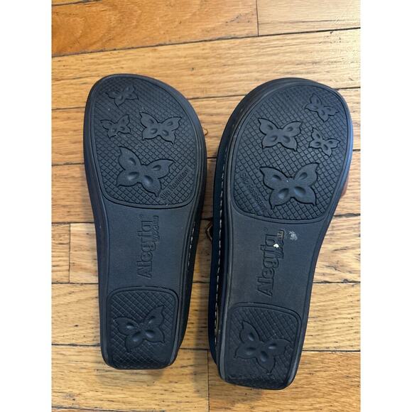 Alegria PG Lite Brown Leather Toe Loop Sandals Women’s 8.5 Comfort Slide Style - Picture 5 of 5